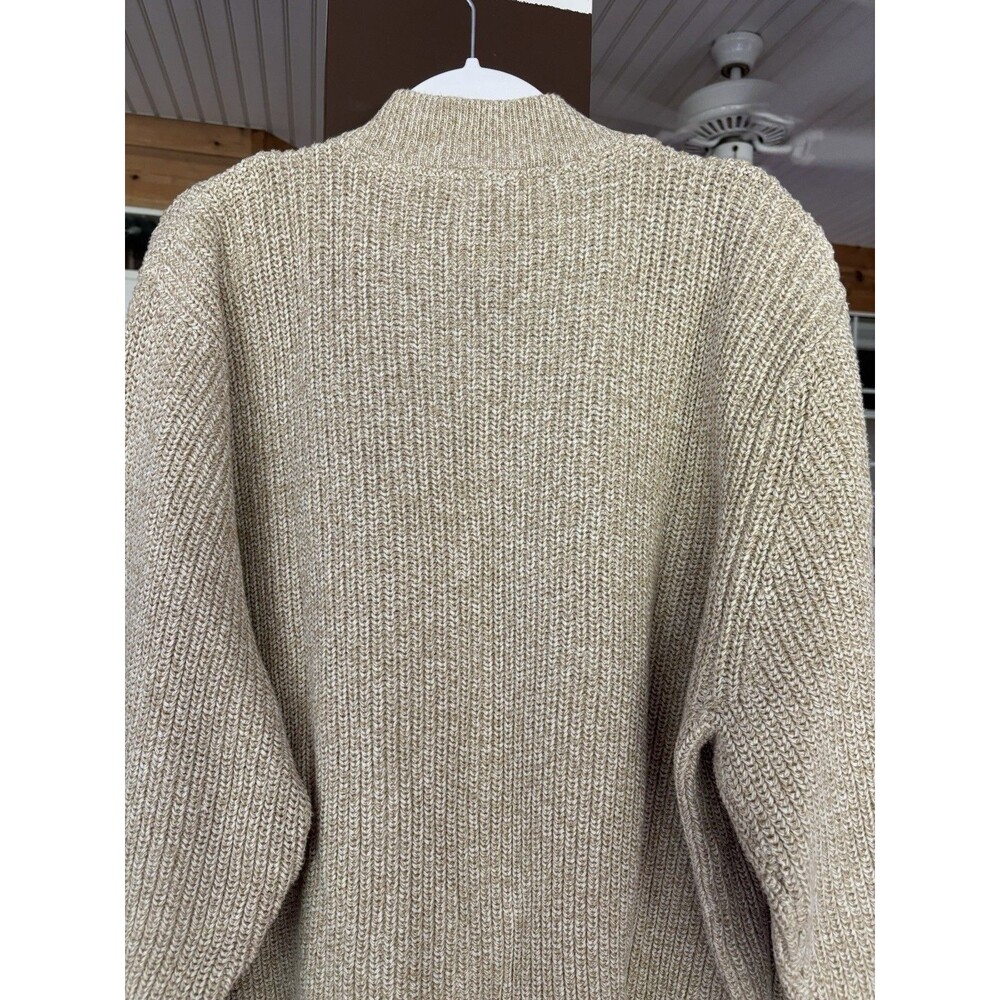 VTG Eddie Bauer Sweater Mens 2XL Oatmeal Henley Cotton Fisherman 90's Y2K Chunky - Picture 10 of 11